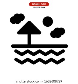 beach icon or logo isolated sign symbol vector illustration - high quality black style vector icons
