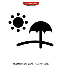 beach icon or logo isolated sign symbol vector illustration - high quality black style vector icons
