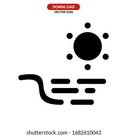 beach icon or logo isolated sign symbol vector illustration - high quality black style vector icons
