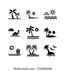 beach  icon or logo isolated sign symbol vector illustration - Collection of high quality black style vector icons
