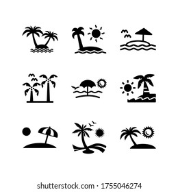 beach  icon or logo isolated sign symbol vector illustration - Collection of high quality black style vector icons
