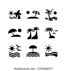 beach  icon or logo isolated sign symbol vector illustration - Collection of high quality black style vector icons
