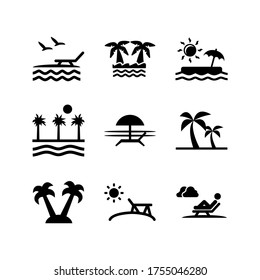 beach  icon or logo isolated sign symbol vector illustration - Collection of high quality black style vector icons
