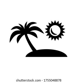icono de playa o logotipo símbolo de señas aislado ilustración vectorial de alta calidad estilo negro iconos vectoriales
