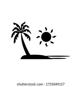 icono de playa o logotipo símbolo de señas aislado ilustración vectorial de alta calidad estilo negro iconos vectoriales
