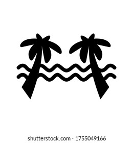 beach  icon or logo isolated sign symbol vector illustration - high quality black style vector icons

