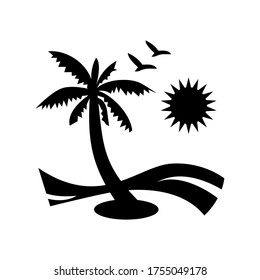 icono de playa o logotipo símbolo de señas aislado ilustración vectorial de alta calidad estilo negro iconos vectoriales
