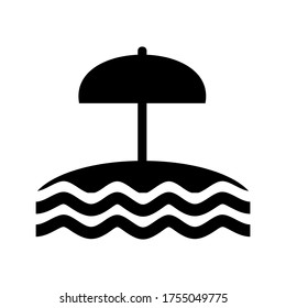 beach  icon or logo isolated sign symbol vector illustration - high quality black style vector icons
