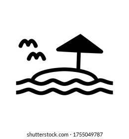 icono de playa o logotipo símbolo de señas aislado ilustración vectorial de alta calidad estilo negro iconos vectoriales
