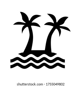 icono de playa o logotipo símbolo de señas aislado ilustración vectorial de alta calidad estilo negro iconos vectoriales
