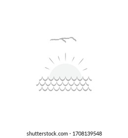 Logotipo vectorial del icono de playa