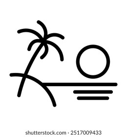 Beach icon in minimalist style
