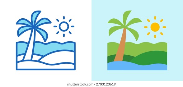 Ilustración vectorial multiestilo Beach Icon