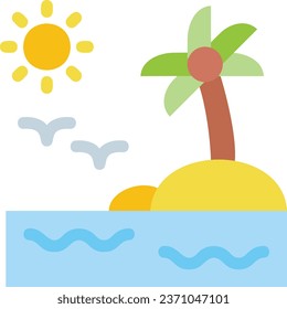 Beach icon on transparent background