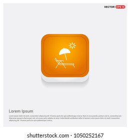beach icon Orange Abstract Web Button