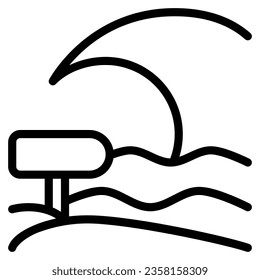 beach icon with outline style. Suitable for website design, logo, app, UI and ETC.