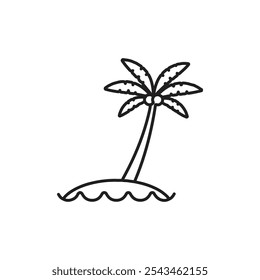 Ícone de praia Vetor de contorno para interface do usuário da Web