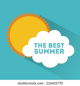 beach icon over blue  background vector illustration