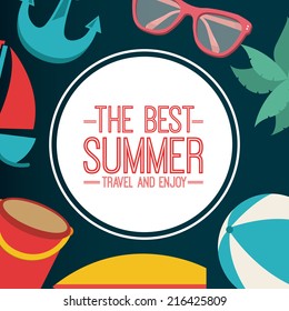 beach icon over blue background vector illustration