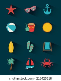 beach icon over blue  background vector illustration