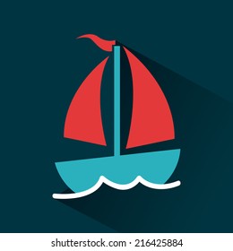 beach icon over  blue background vector illustration