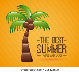 beach icon over orange background vector illustration