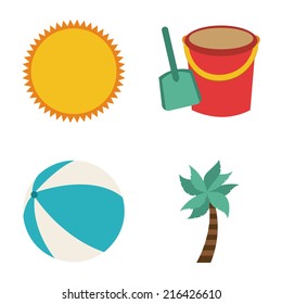 beach icon over white background vector illustration