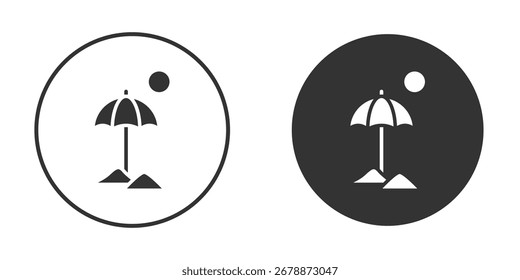 Pictograma de icono de playa. Ilustración de contorno de Vector aislado sobre fondo blanco.
