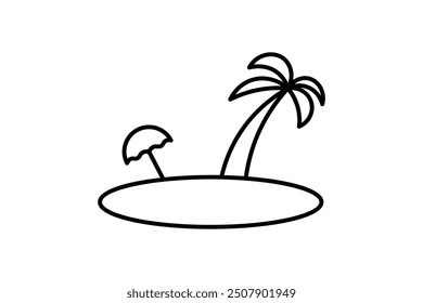 Beach icon. icon related to action plan. suitable for web site, app, user interfaces. line icon style