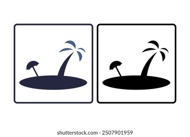 Beach icon. icon related to action plan. suitable for web site, app, user interfaces. solid icon style