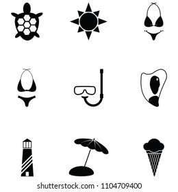 beach icon set