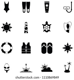 beach icon set
