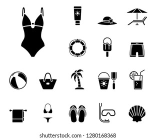 beach icon set
