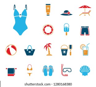 beach icon set
