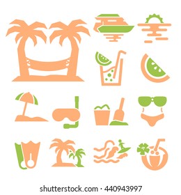 beach icon set