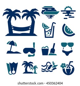 beach icon set