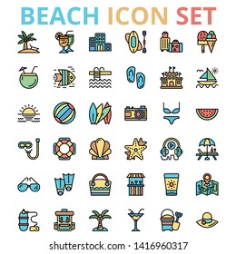 Beach Icon set for your design 
