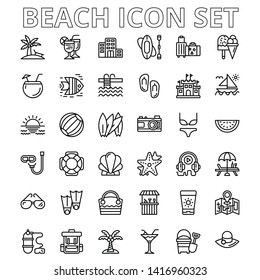 Beach Icon set for your design 