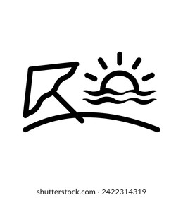 Icono de playa. inicio de sesión para concepto móvil y diseño web. ilustración vectorial