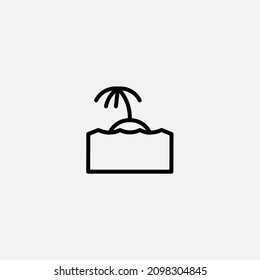 Beach icon sign vector,Symbol, logo illustration for web and mobile