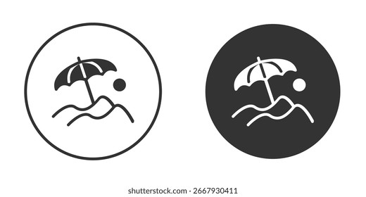 Beach icon silhouette symbol. Vector isolated illustration