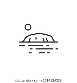 Beach icon. Simple icon representing a beach with a palm tree, ideal for social media, app, and web design. Vector illustration