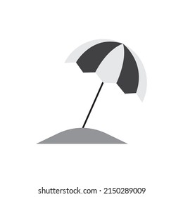 Icono de playa , Concepto de verano, Sombra de paraguas con fondo blanco. Diseño web. Gráficos vectoriales.

