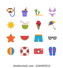 Beach icon summer vacation design templates on white background