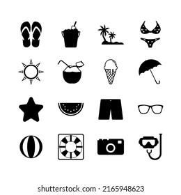 Beach icon summer vacation design templates on white background