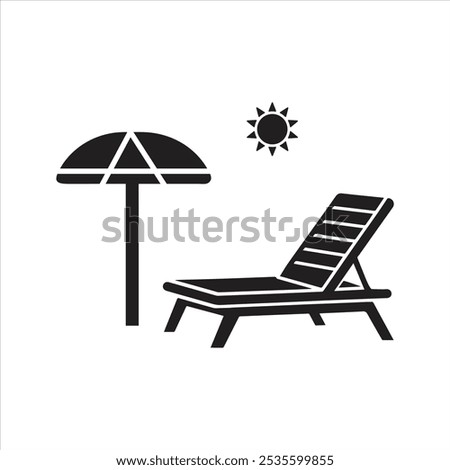 Beach icon. Summer. Vector and glyph