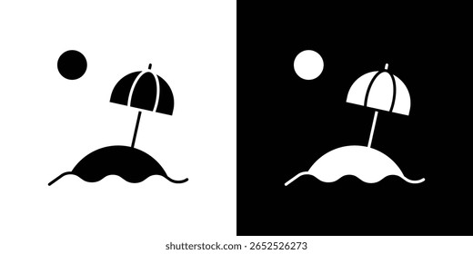 Symbolsammlung für Strandsymbole. Flache Vektorgrafik.