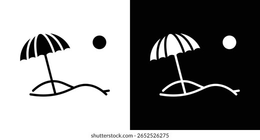 Icono de playa colección. Vector plano ilustración de stock.