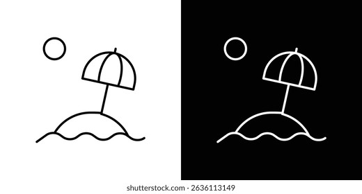 Conceito de símbolo de ícone de praia para design gráfico, Site, UI. EPS