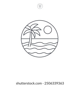 Beach icon symbol vector illustration isolated on white background